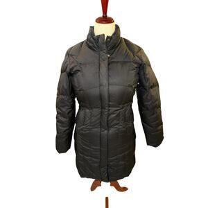 Eddie Bauer Premium Goose Down Quilted Puffer Coat Y2K Black XS Petite